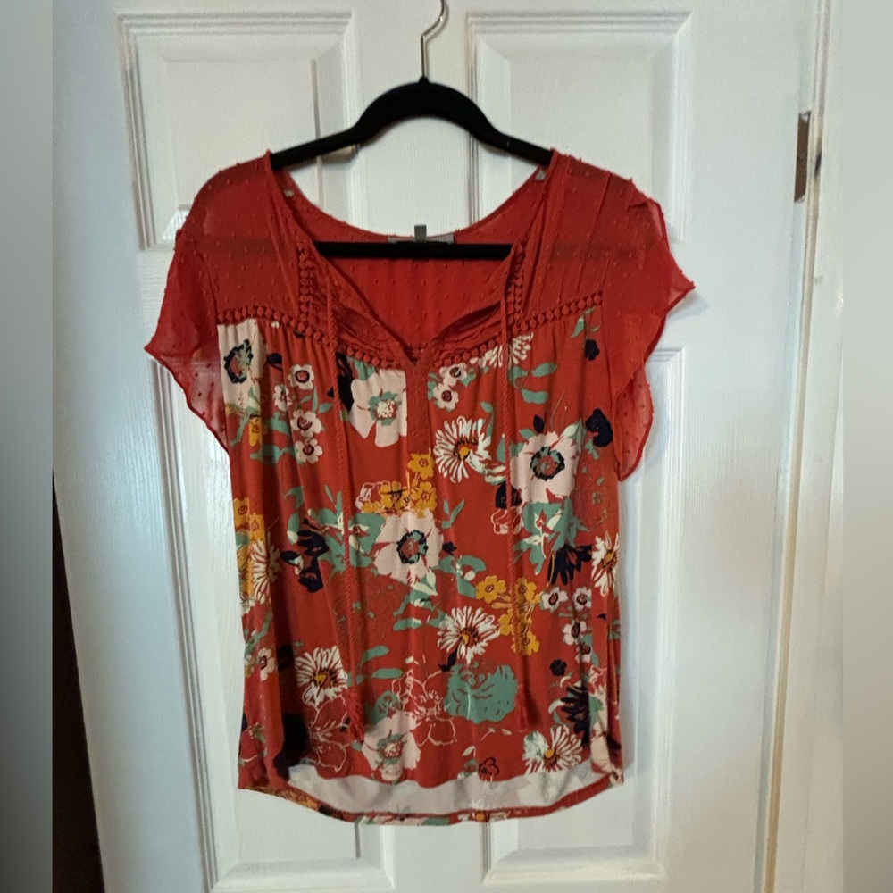 Daniel Rainn - Jarra Flutter Sleeve Tassel Knit Top - size L